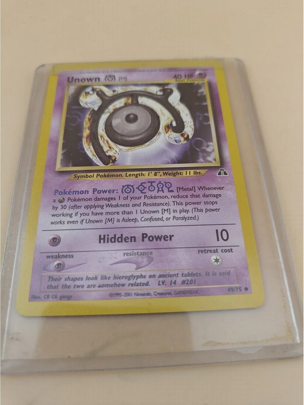 Pokemon Unown M 49/75 Uncommon Neo Discovery NM